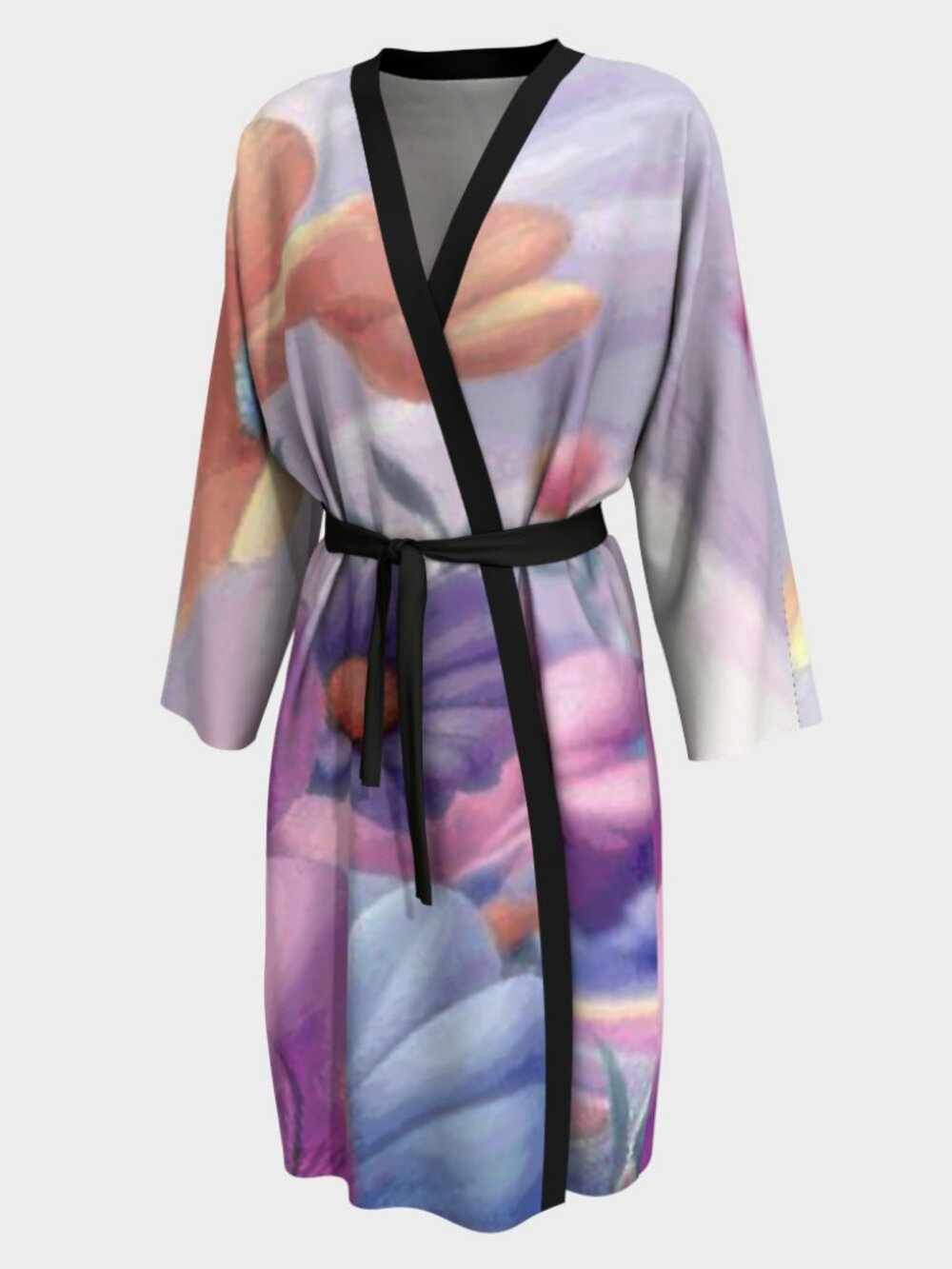 Abstract Art Silk Peignoir | Luxury Robe | 100% Silk
